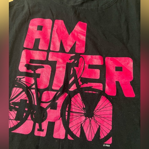 Amsterdam Black Tank Top with Pink Bicycle Shadow Graphic - Picture 5 of 5
